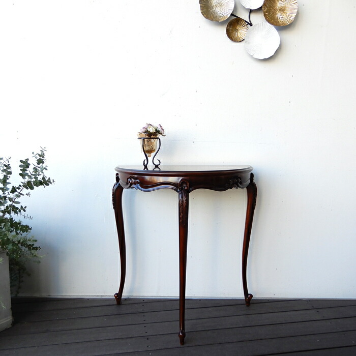 楽天市場】コンソール 花台 電話台 マホガニー コンソールテーブル