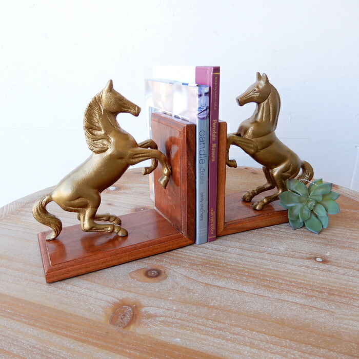 楽天市場】ブックエンド 本立て 馬 うま ホース Horse アンティーク調