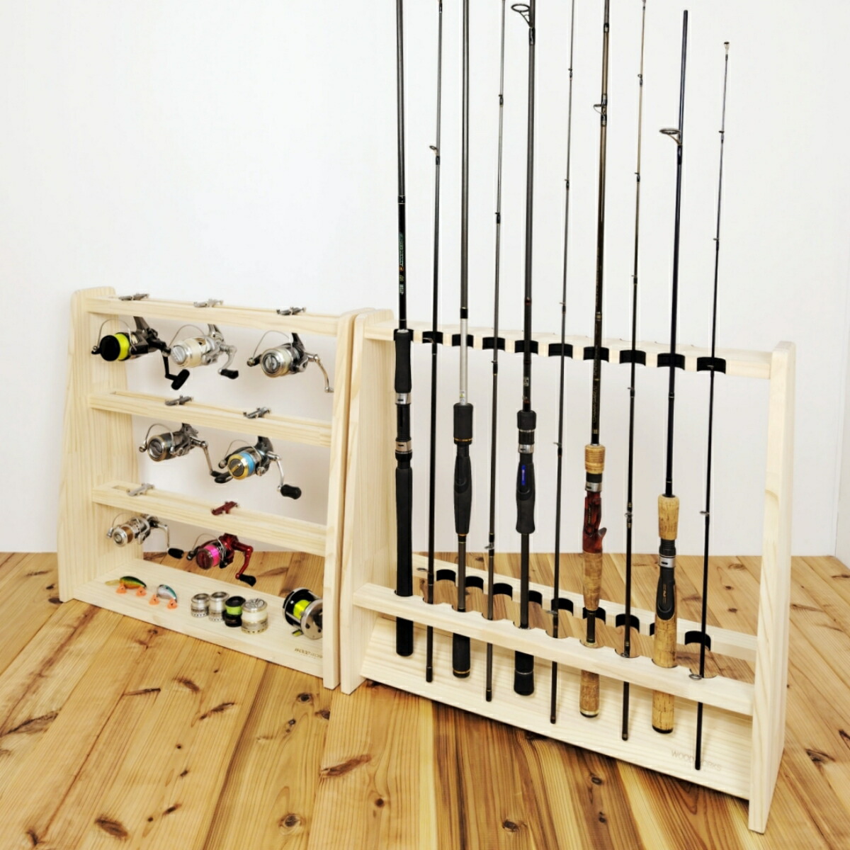 楽天市場】月間優良ショップ連続受賞 WOODWORKS ロッドスタンド 19本掛