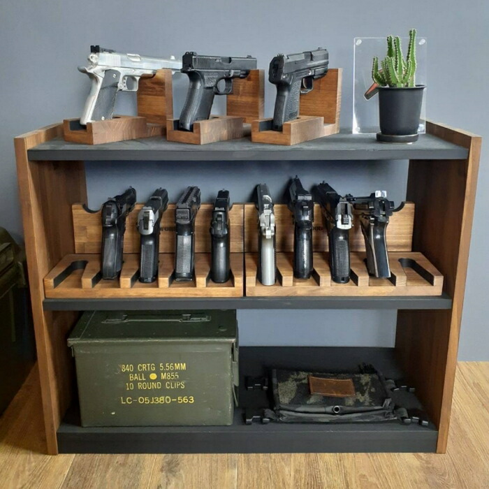 楽天市場】月間優良ショップ連続受賞 WOODWORKS ハンドガンスタンド 1