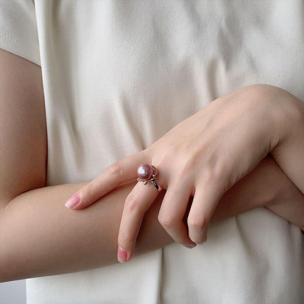 楽天市場】《Mauvette》 淡水真珠 リング 12mmUP K18PG パール 指輪