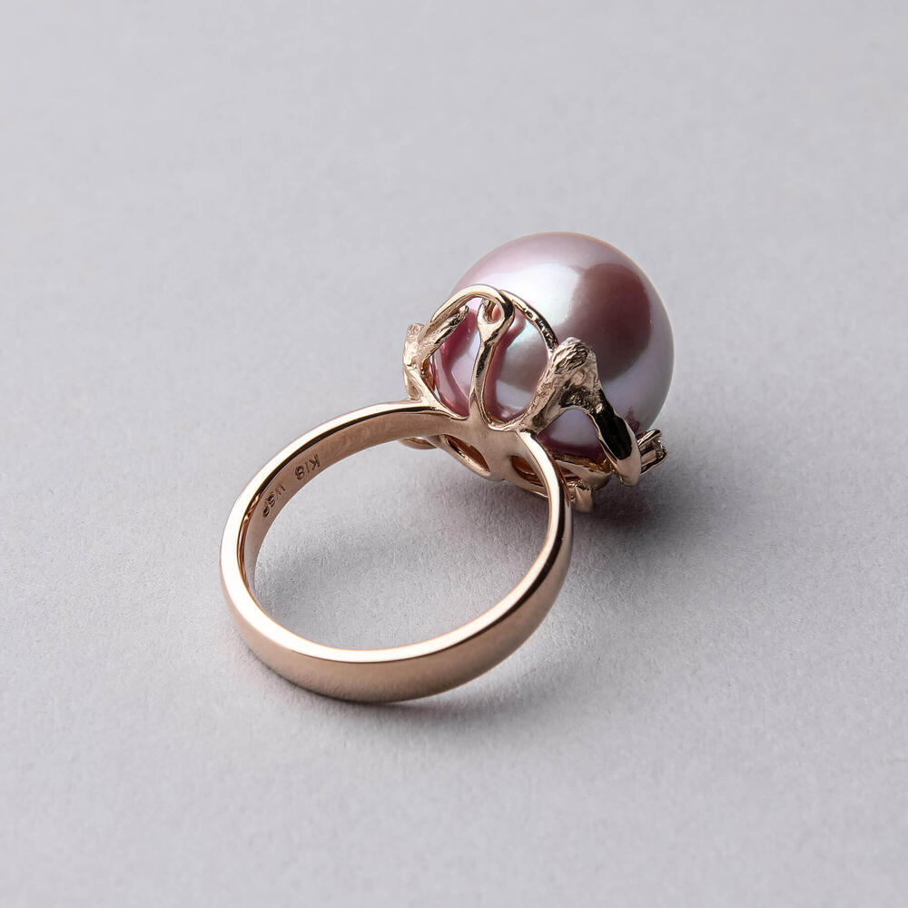 楽天市場】《Mauvette》 淡水真珠 リング 12mmUP K18PG パール 指輪