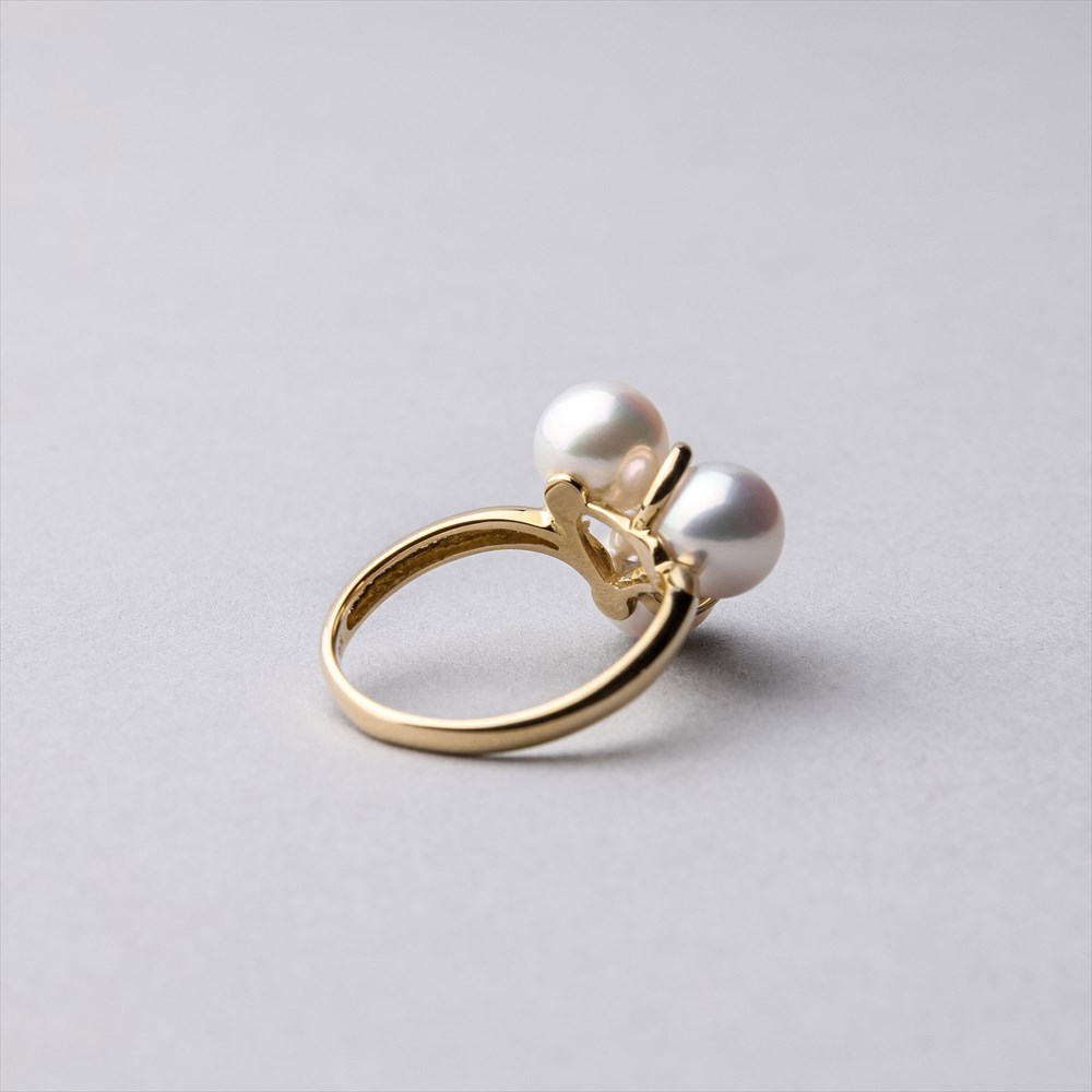 楽天市場】【WEB限定】あこや真珠 3粒 リング 6.5-7.0mm K18YG パール