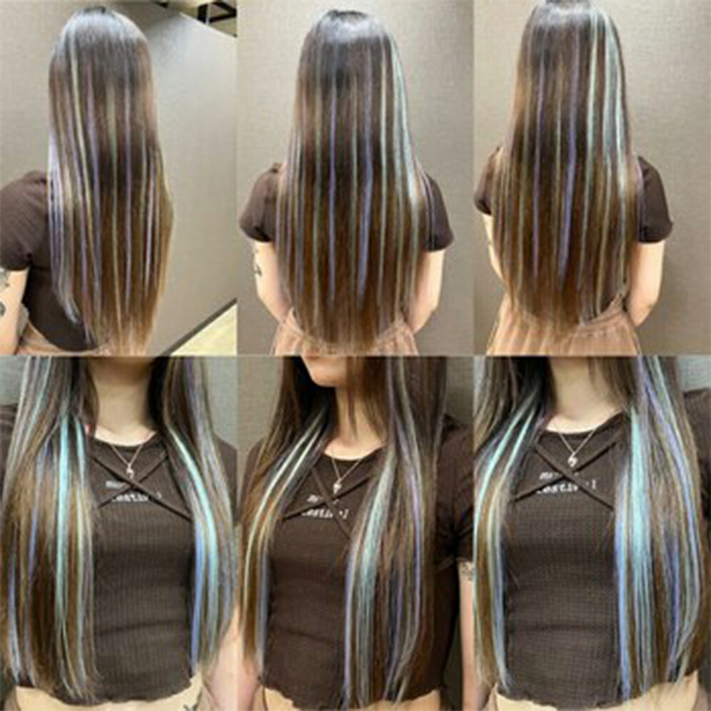 楽天市場】シールエクステ 52cm4本分(8P) 原色カラー へそ上ロング