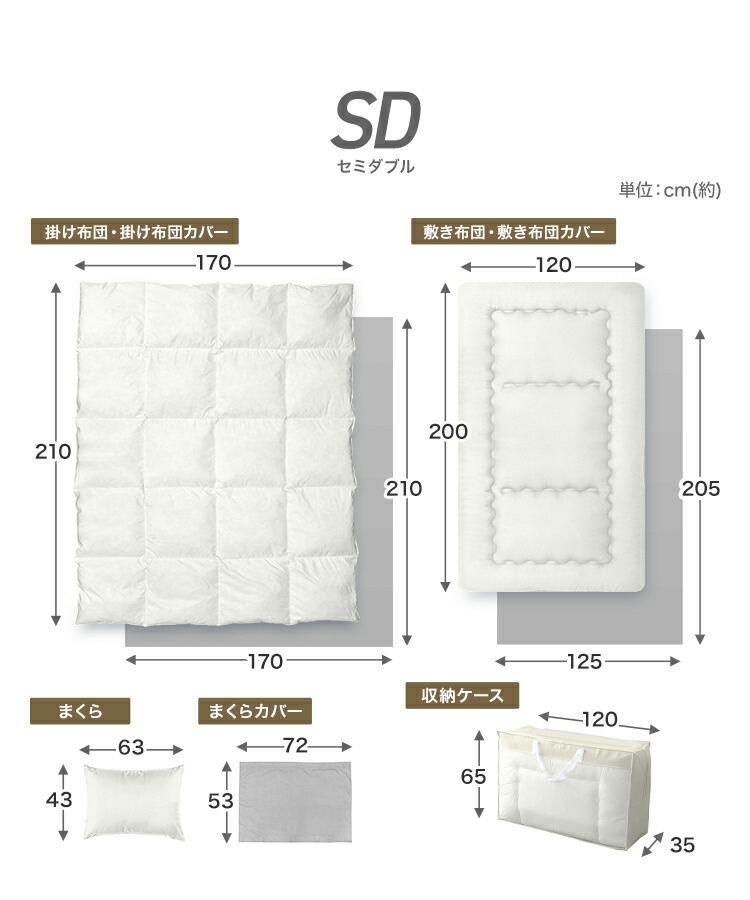 楽天市場】【最大400円OFFクーポン】布団セット セミダブル 7点 カバー