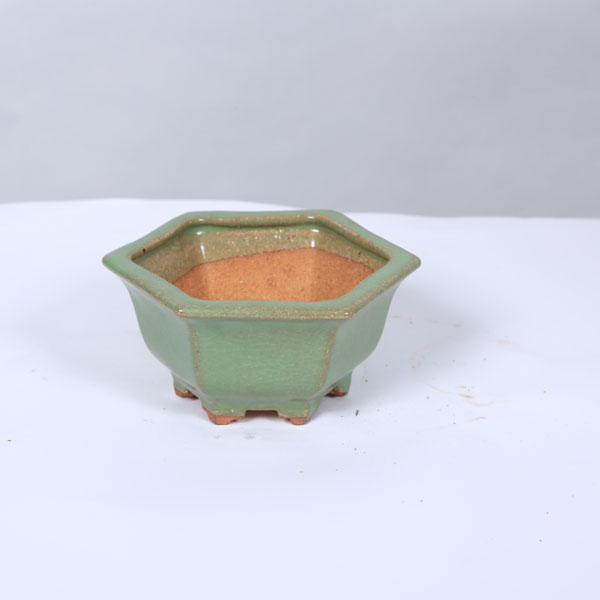 服部　盆栽鉢　赤茶 盆栽鉢 六平 3号 四日市萬古焼 金彩 黒 赤吹 金吹 黒吹 5色 丸 円形