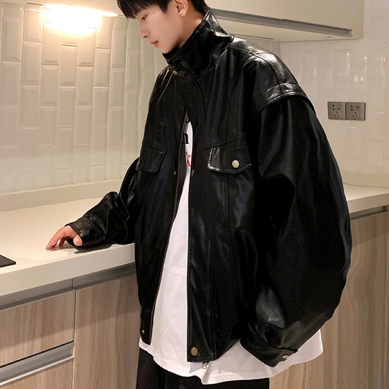 楽天市場】【20%OFFクーポン〜】黒 レザージャケット メンズ ブルゾン