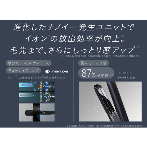 楽天市場】パナソニック EH-HS0J-K ストレートアイロン ナノケア