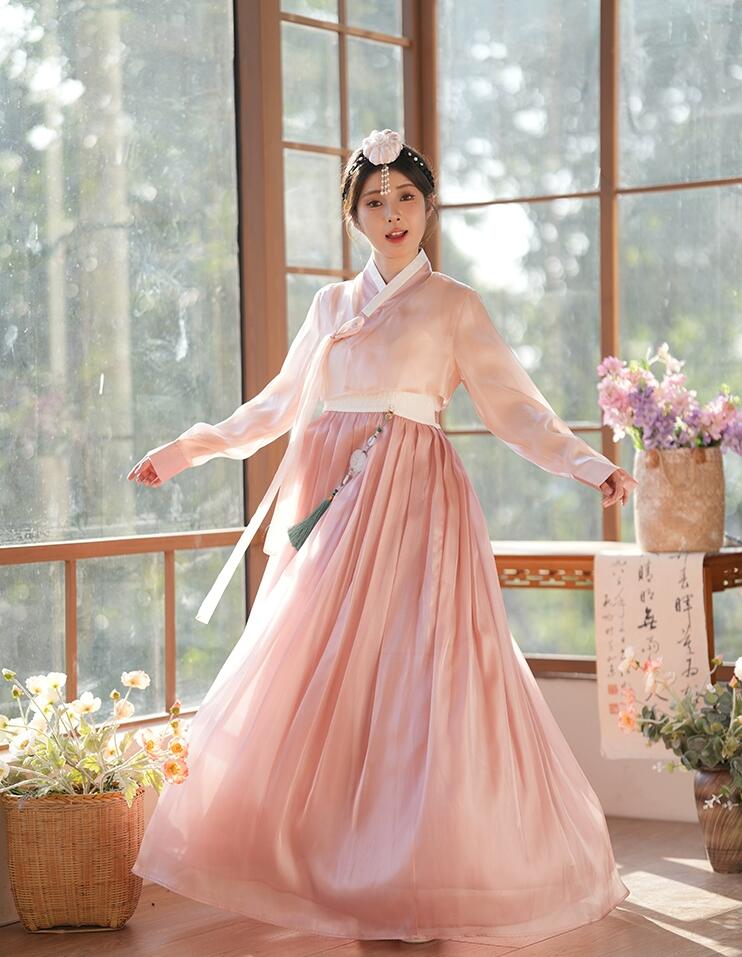 楽天市場】新品チマチョゴリ 韓服 ピンク系 可愛い大人用チマチョゴリ