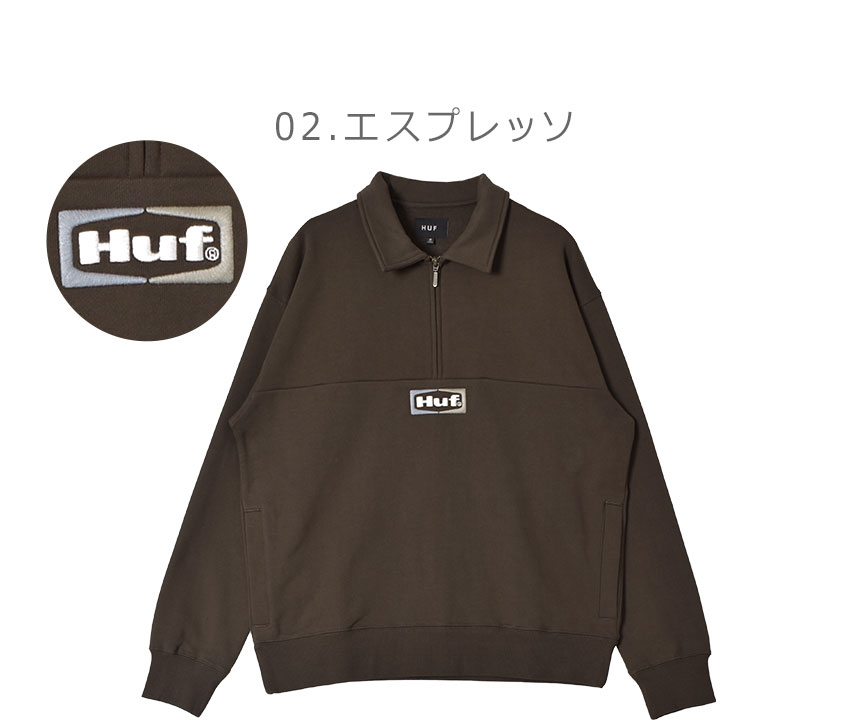 楽天市場】ハフ スウェット HUF SLATE QUARTER ZIP FLEECE メンズ