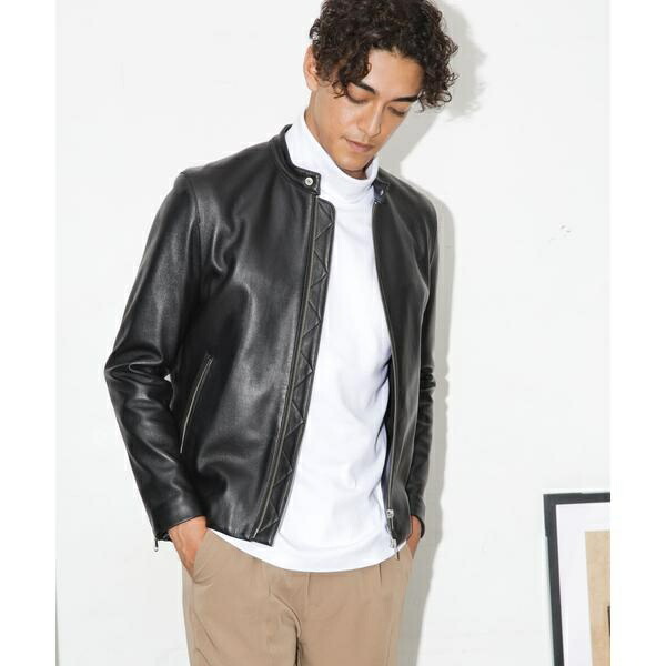 楽天市場】ラムレザーシングルライダースジャケット／ナノユニバース