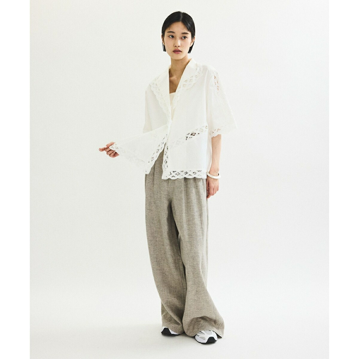 楽天市場】【サステナブル】バテンレースコンビシャツ／アダムエロペ