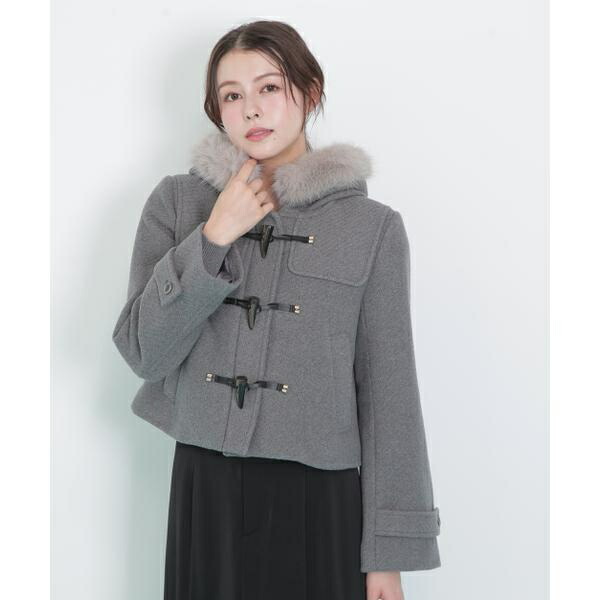 楽天市場】フェイクファー付ショートダッフルコート／ジル バイ ジル