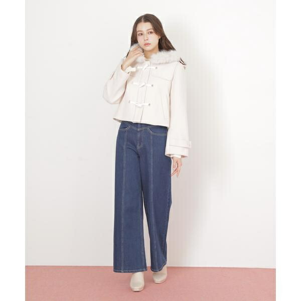 楽天市場】フェイクファー付ショートダッフルコート／ジル バイ ジル