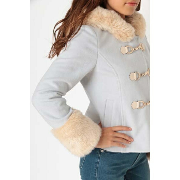 楽天市場】ビット付きフェイクファー切替えダッフルコート=／セシル