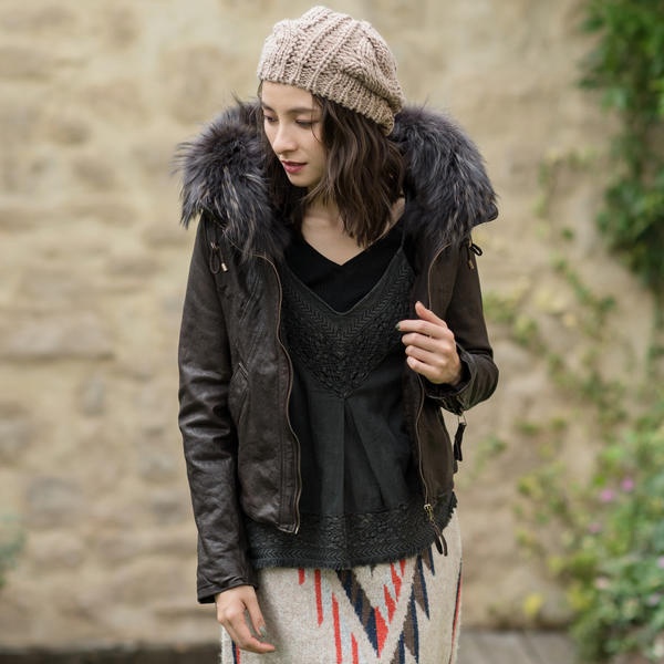 ジャケット・アウター goa Riders leather fur jacket goa（ライダース