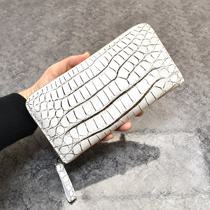 楽天市場】クロコダイル ラウンドファスナー 長財布 マット 目地染め