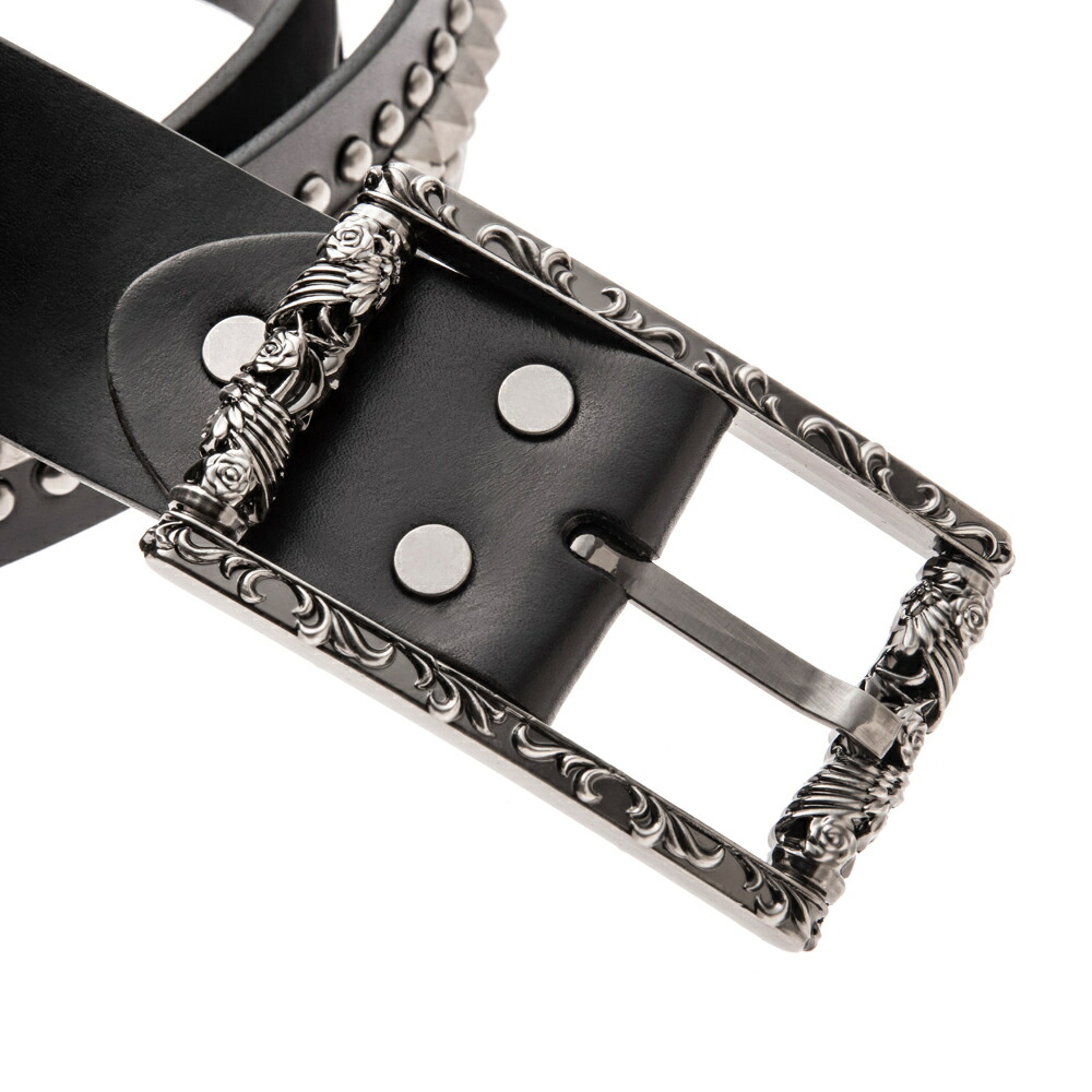 楽天市場】メンズ ベルト 牛革 黒 ゴシック ギフト バックル付 翼 唐草