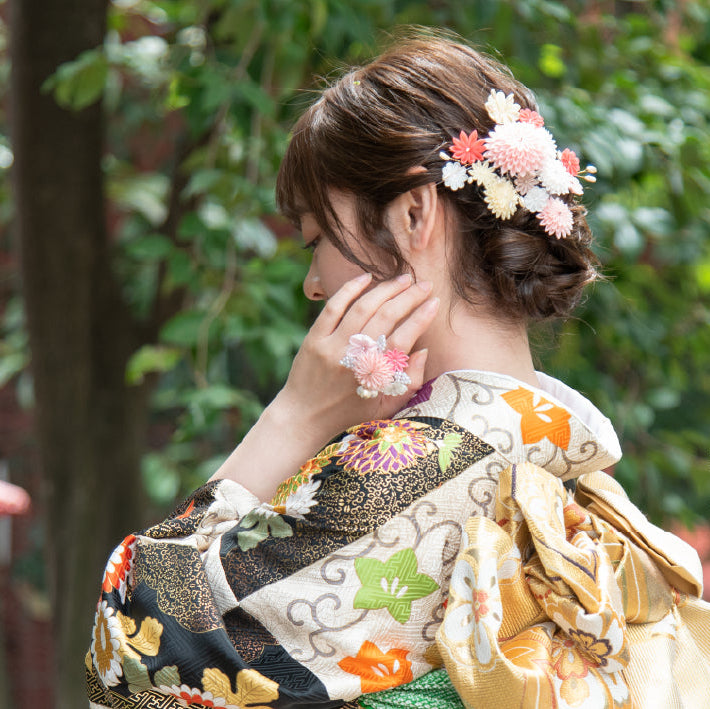 えびす」コーム式髪飾り2点セット – つまみ細工 一凛堂