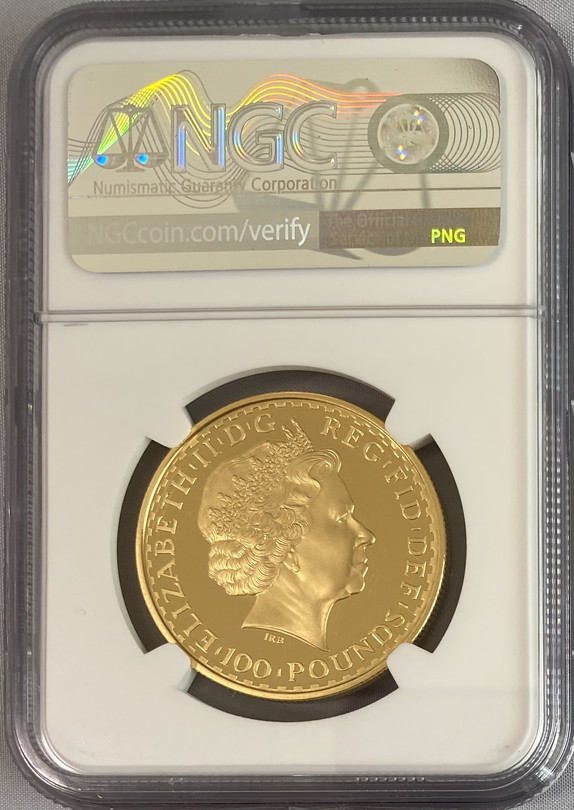動画あり】グレートブリテン2003年BUSTブリタニア100ポンド金貨NGC