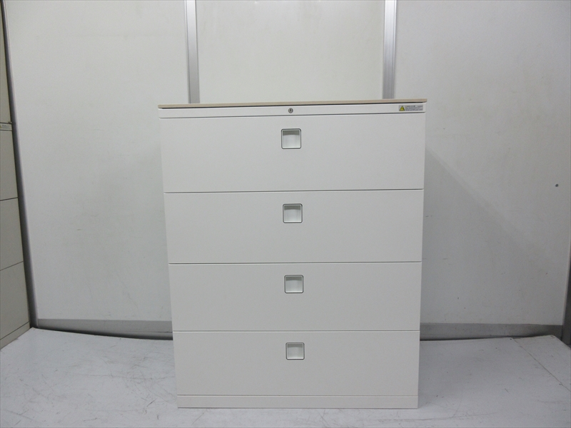 オカムラ レクトライン ラテラル4段 W900×D450×H1115 ZA75色 木目天板