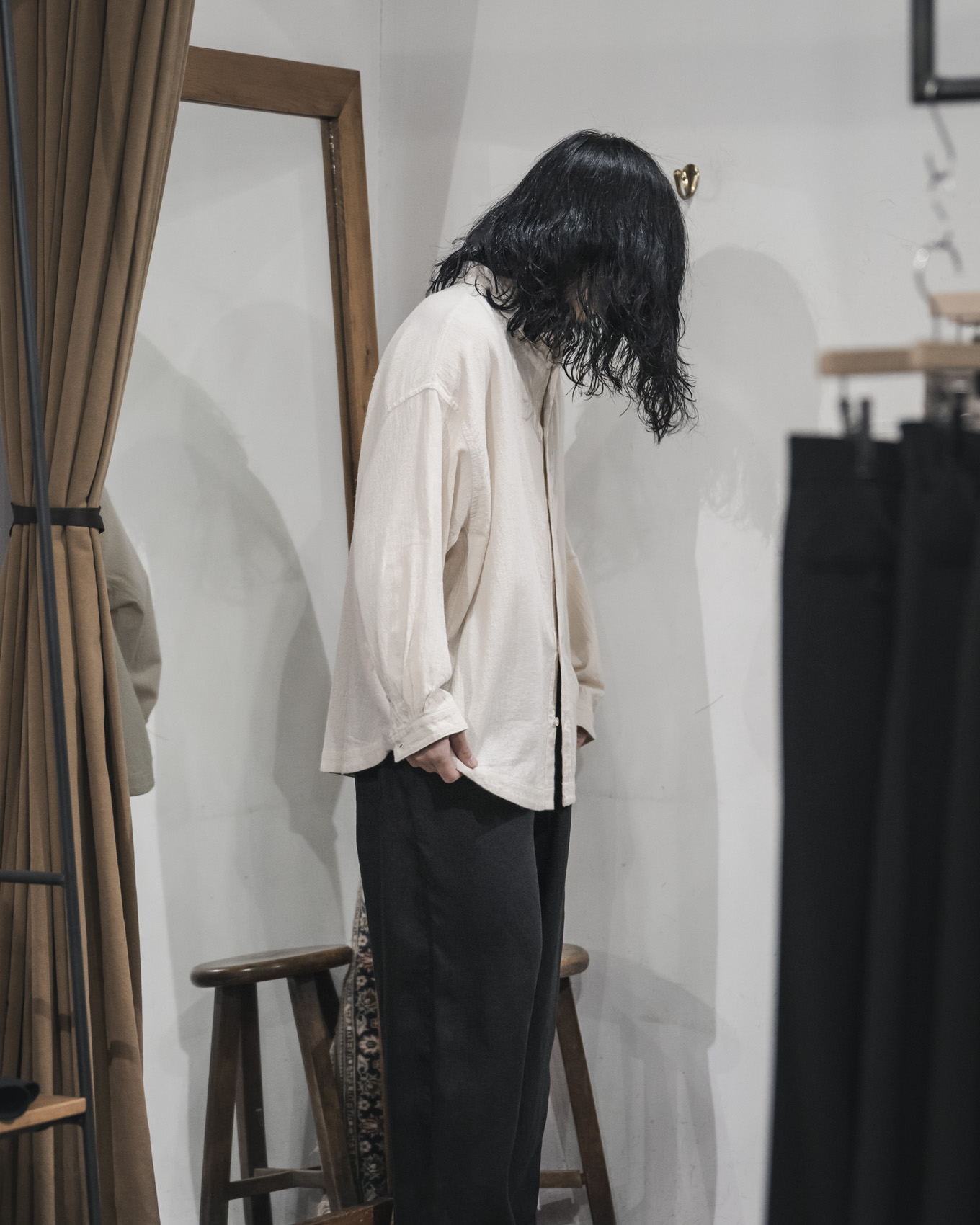 MITTAN / 綿絹楊柳ビッグシャツ (生成) | twelve