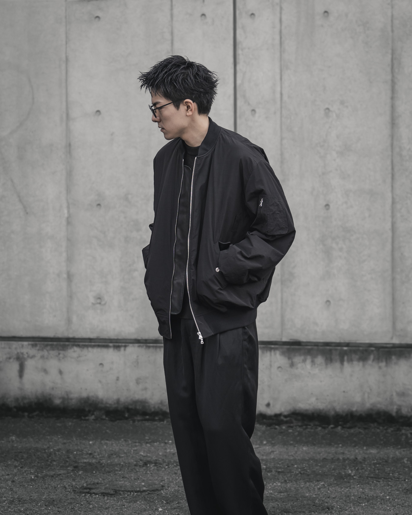 ssstein / Windproof Nylon Oversized Flight Jacket | twelve