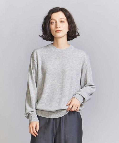 ウールカシミヤ天竺 クルーネック ニット プルオーバー ―ウォッシャブル―