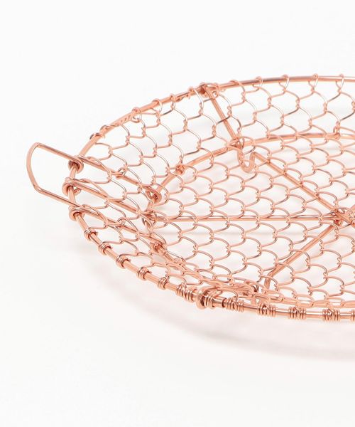 金網つじ＞手編み丸盛り網 銅 小