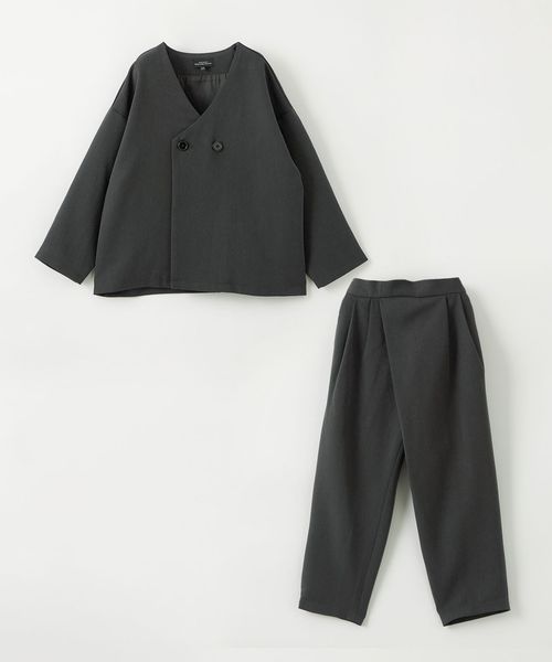 ノーカラージャケット ＋ タックパンツ セット / キッズ 100cm―130cm