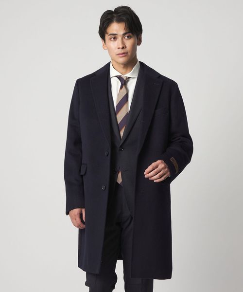 カシミヤブレンド ネイビー チェスターコート＜A DAY IN THE LIFE＞