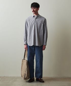 Steven Alan＞ 60 ヘイズ チェック レギュラーカラー シャツ LOOSE
