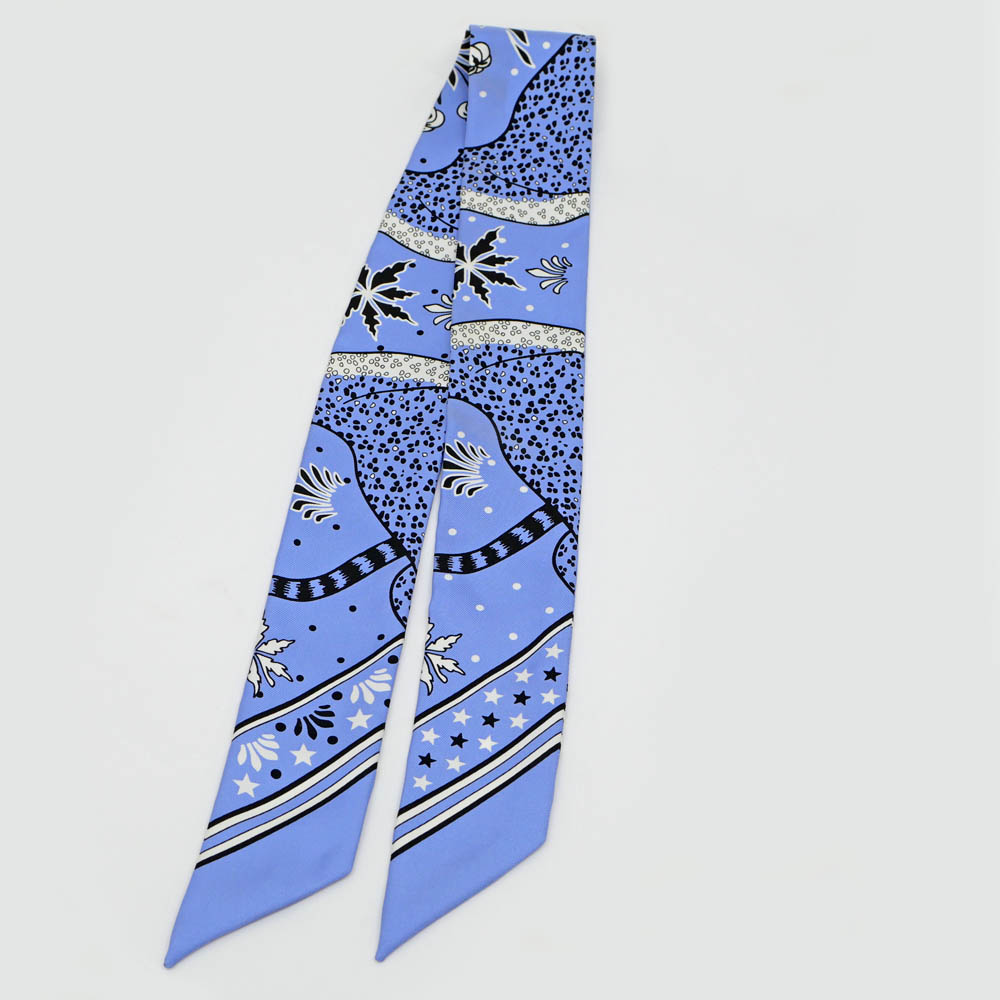 名東】【HERMES】エルメス ツイリー レオパード ブルー系 マルチカラー