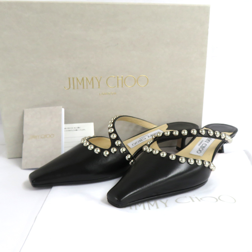 名古屋】【JIMMY CHOO】ジミーチュウ Ros 35 スタッズ ミュール レザー