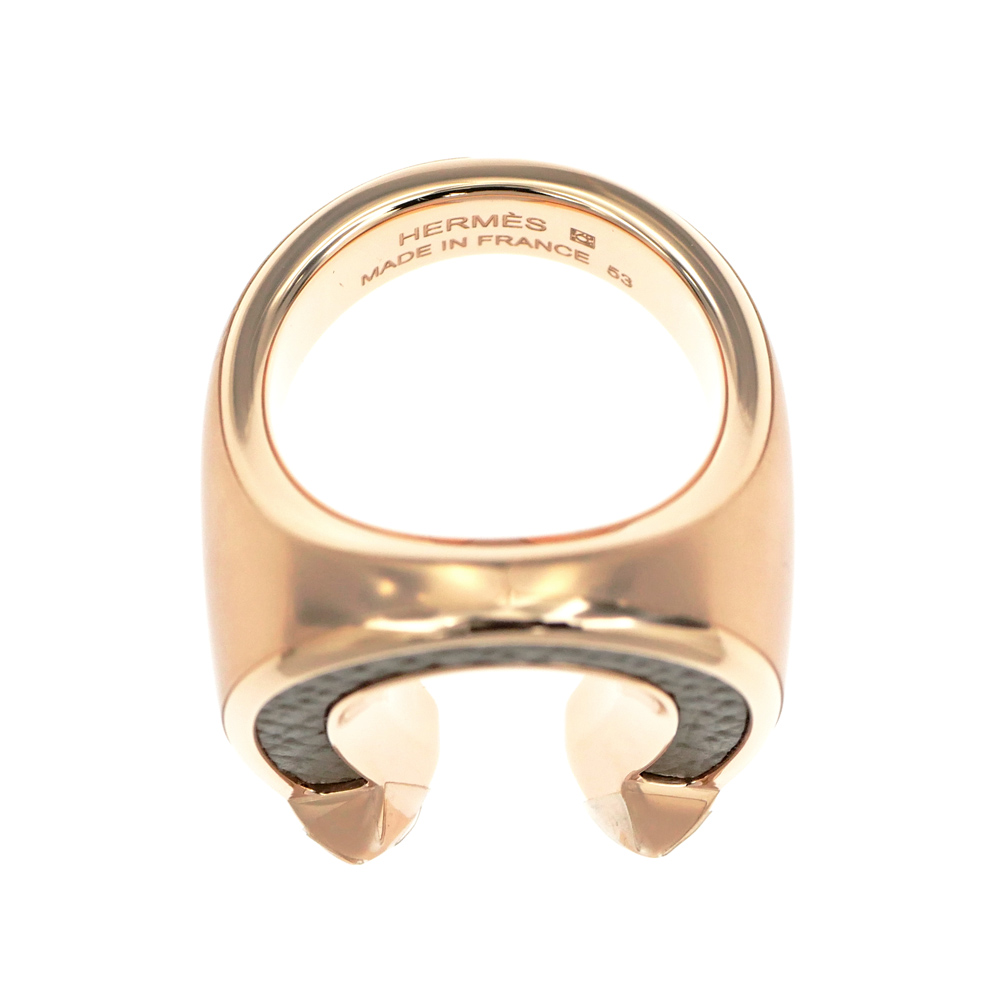名東】【HERMES】エルメス ジョケットリング GM サイズ53 エトゥープ