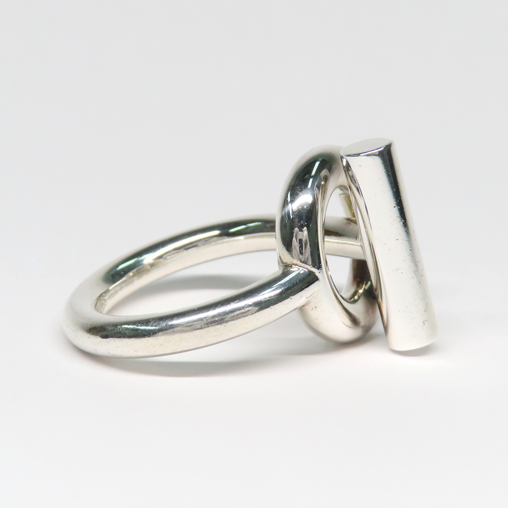 名古屋】【HERMES】エルメス リング エシャペ MM #50 10号 Ag925 SV