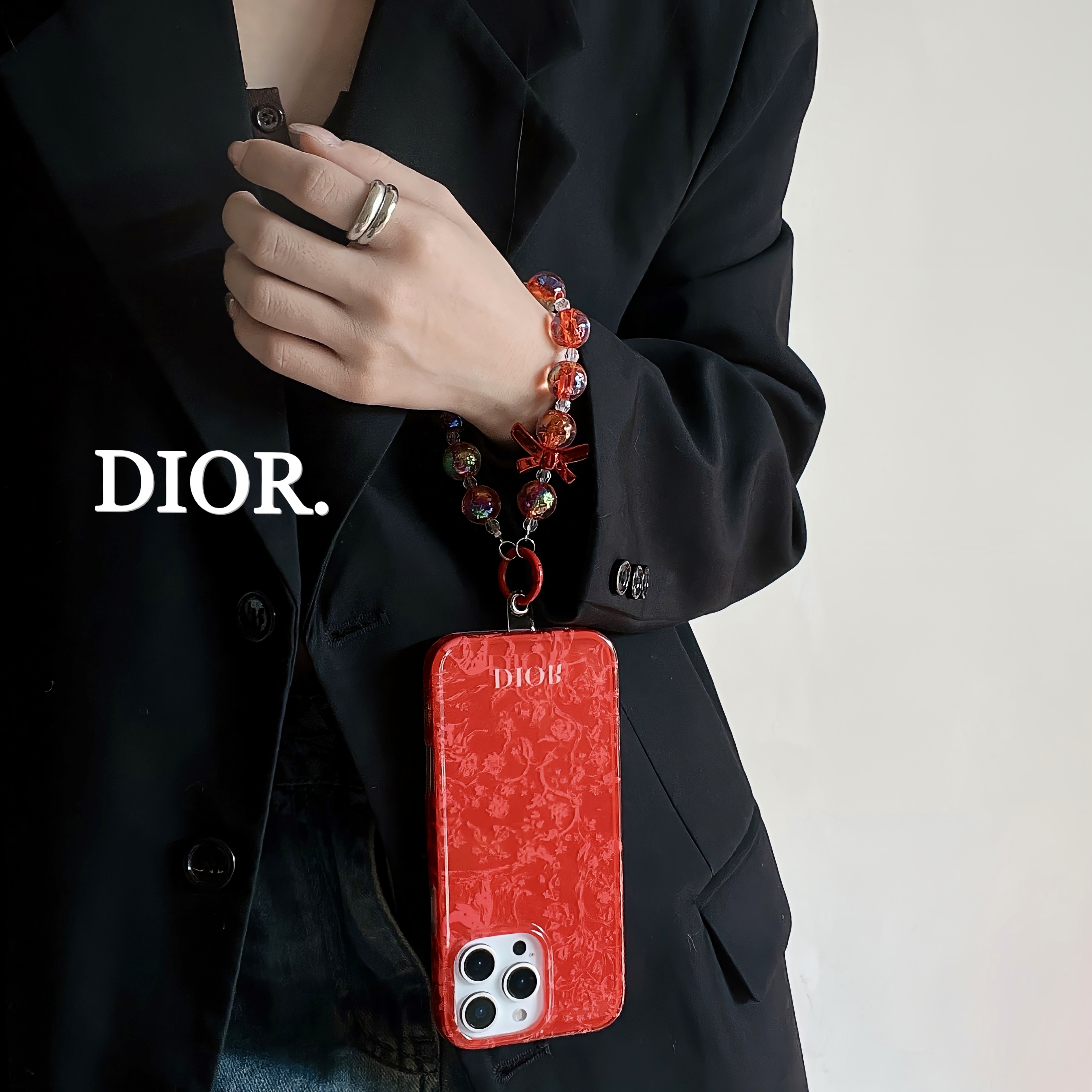 新作 ディオール iPhone16 Pro Maxケース レッド 華やか Dior iPhone16
