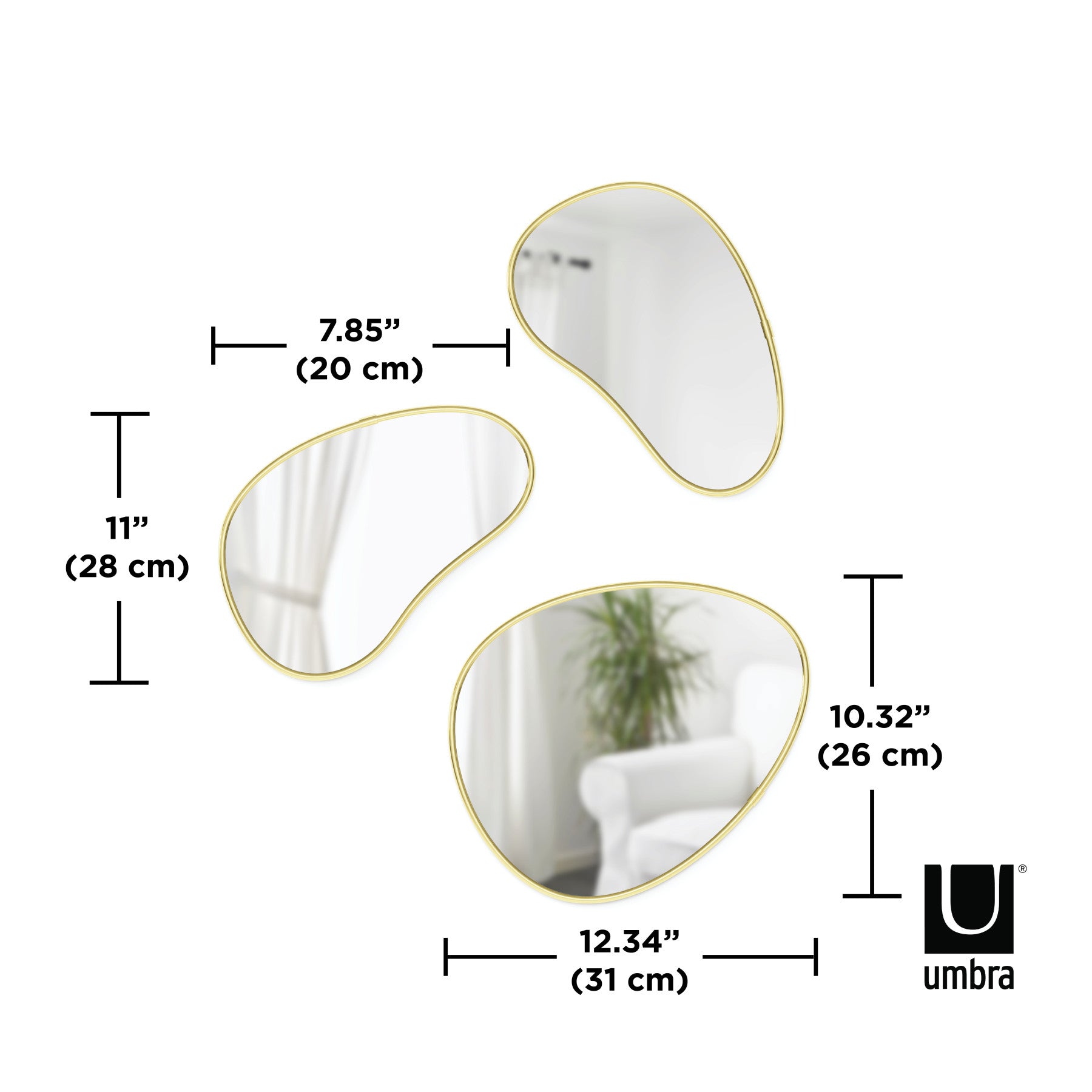 フーバ ペブルミラー 3PCSセット – Umbra® / アンブラ 日本公式サイト