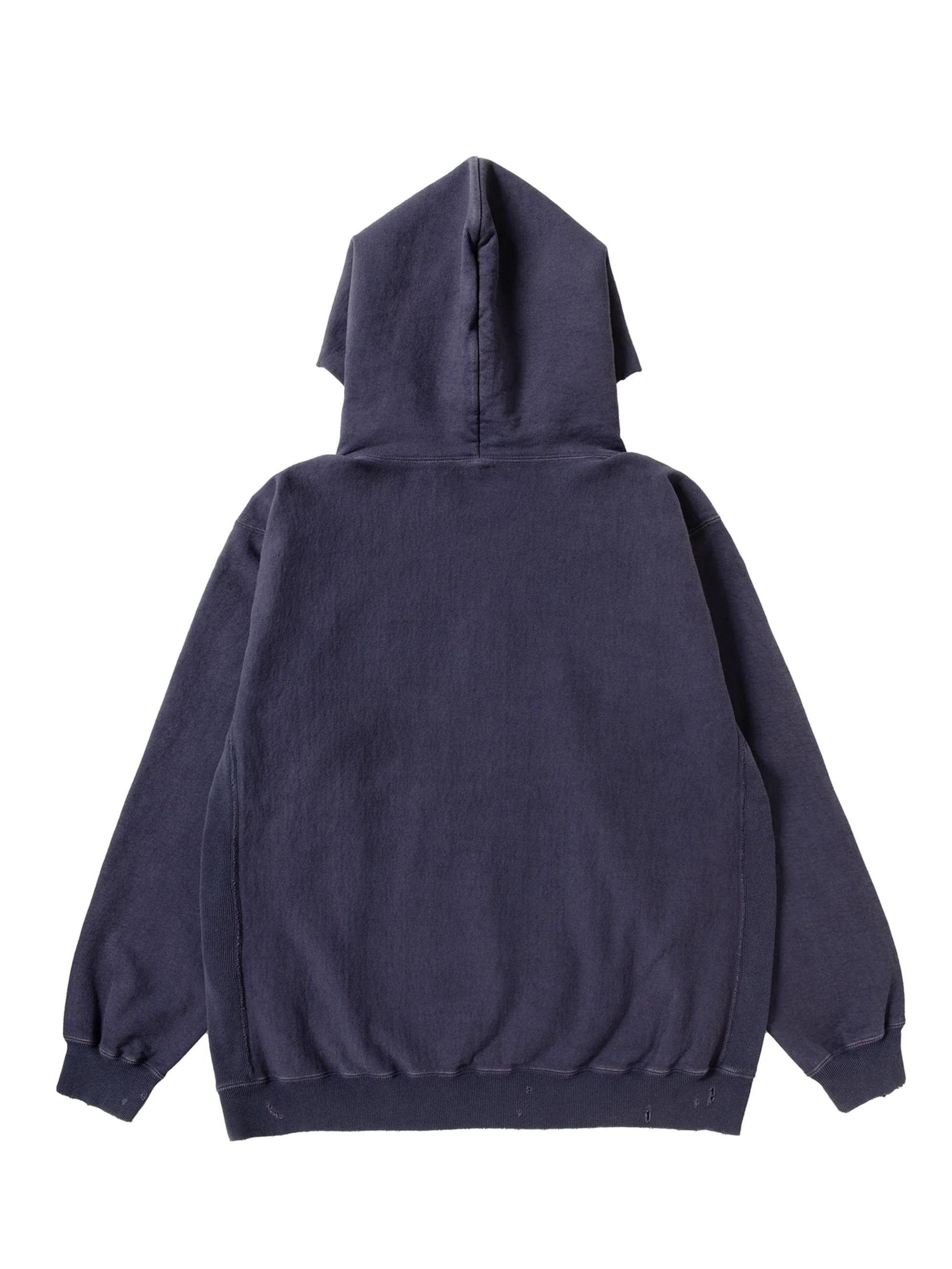 NEXUS Ⅶ -ネクサスセブン】DAMAGED HALF ZIP HOODY / FADE NAVY