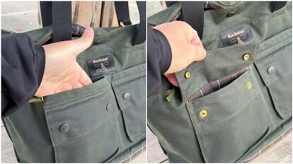 定番ジャケットと同じ素材で作られた、バブアーの「3WAYトート」。経年