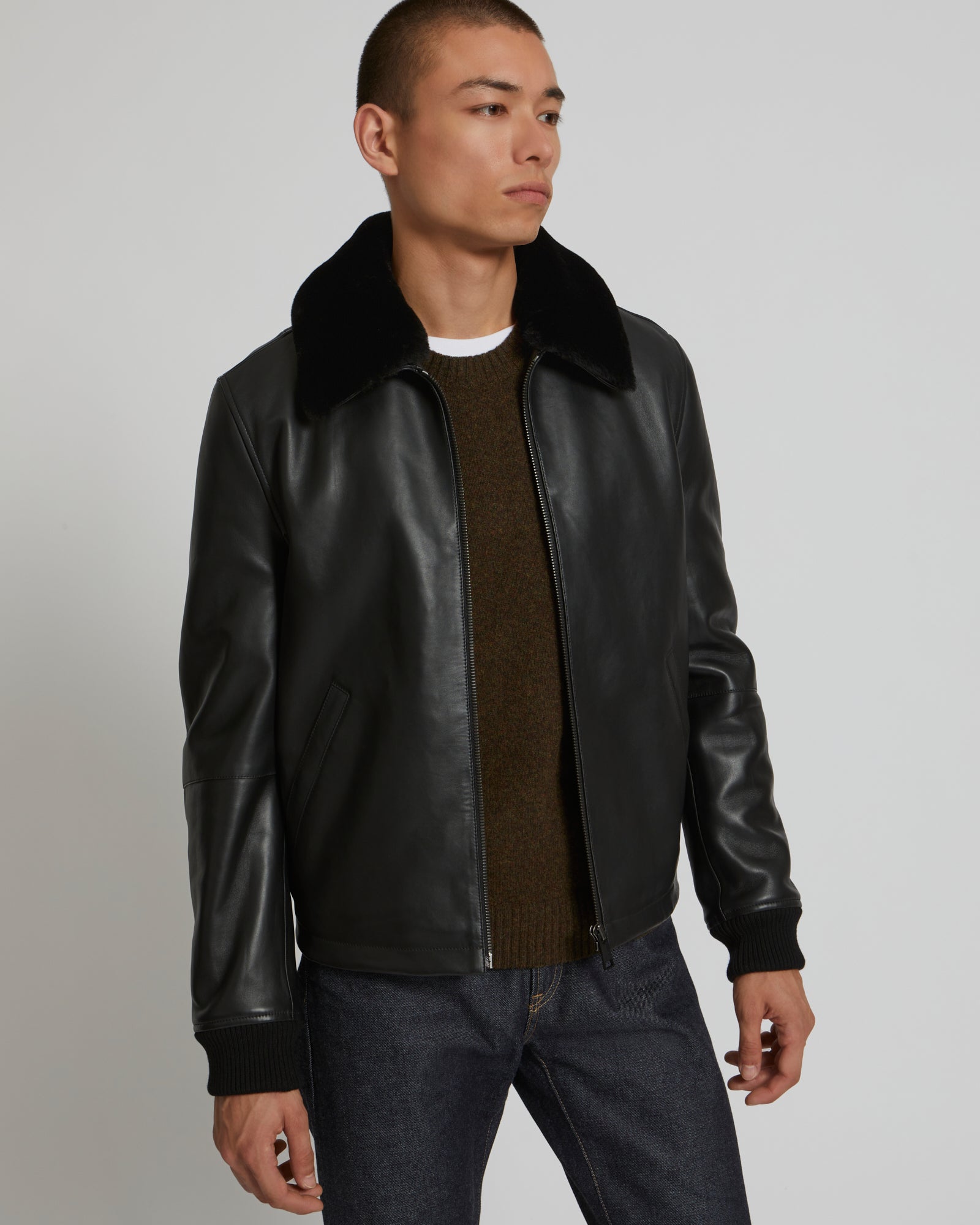 Lamb leather jacket - black - Winter sale – Yves Salomon US