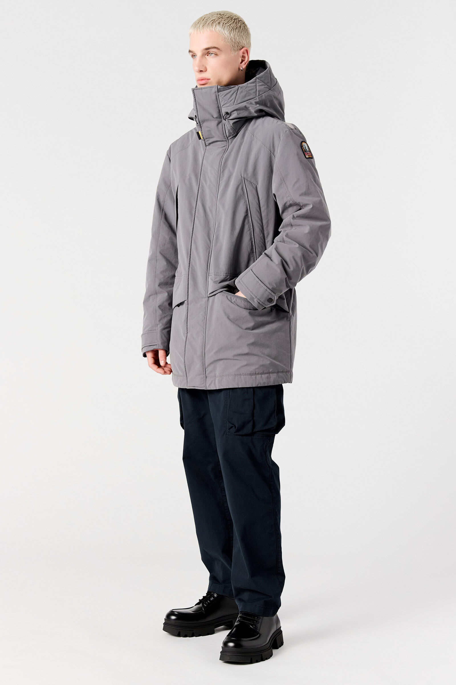 EFREM - HOODED LONG JACKET PEWTER | Parajumpers®
