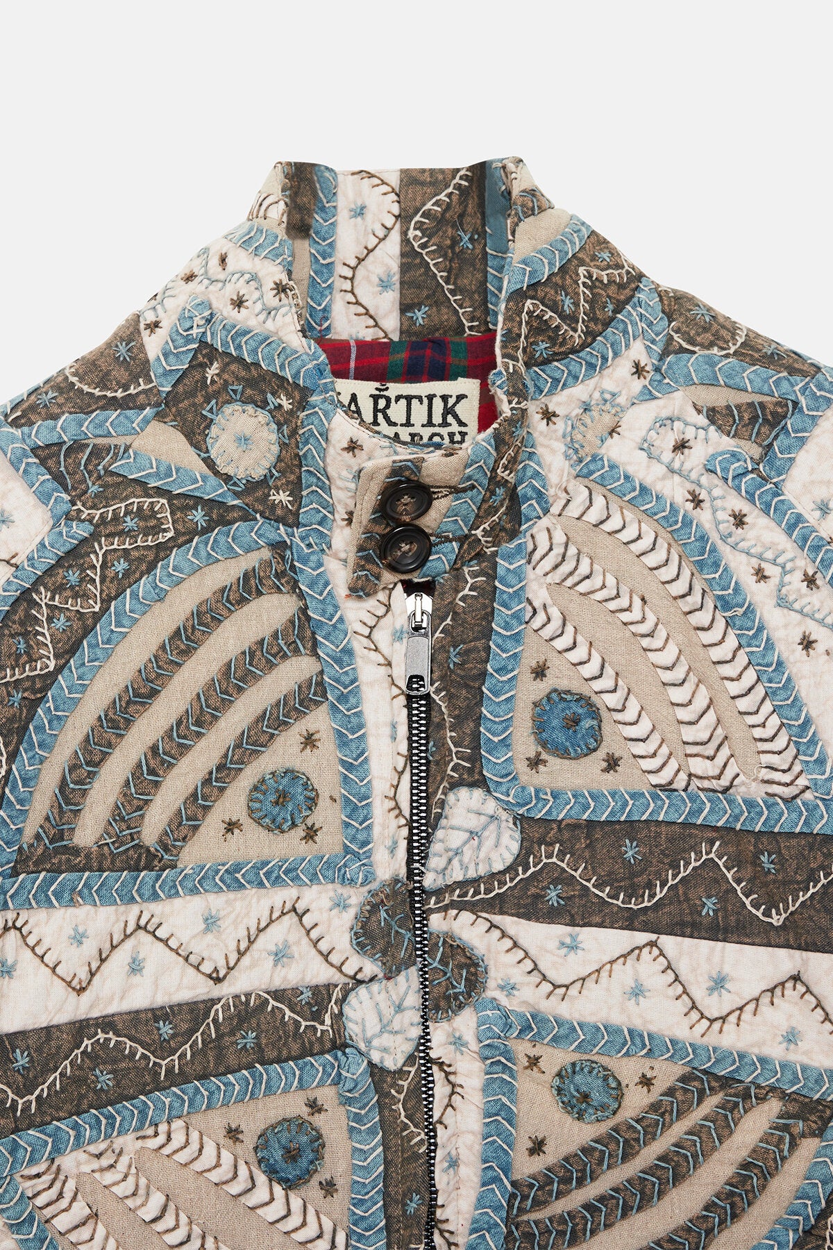 Kartik Research x Baracuta Patchwork G4 Jacket White Black Blue