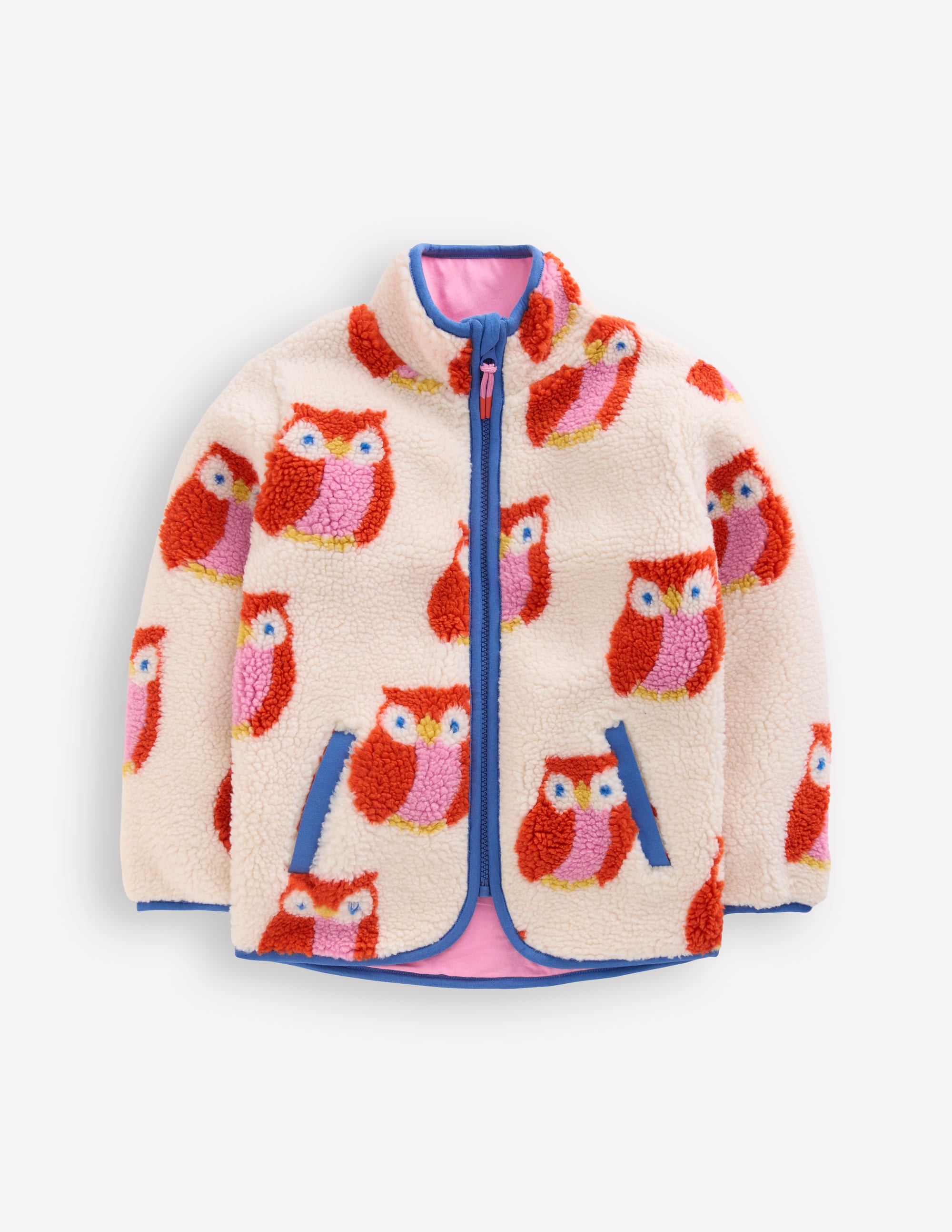 Eden Borg Zip-through Jacket-Dark Orange Owls | Boden USA