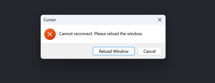 Cursor Crashes frequently with message 
