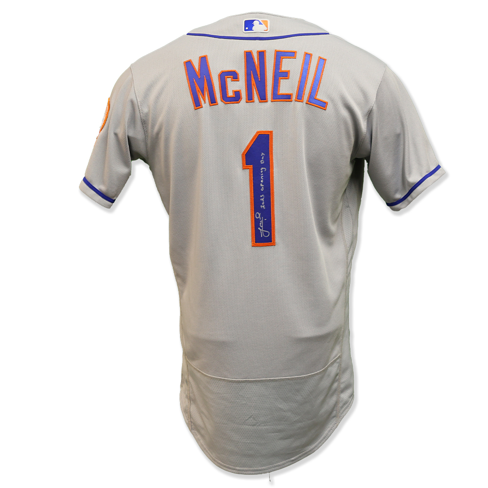Jeff McNeil - Autographed Game-Used Road Grey Jersey - Inscribed