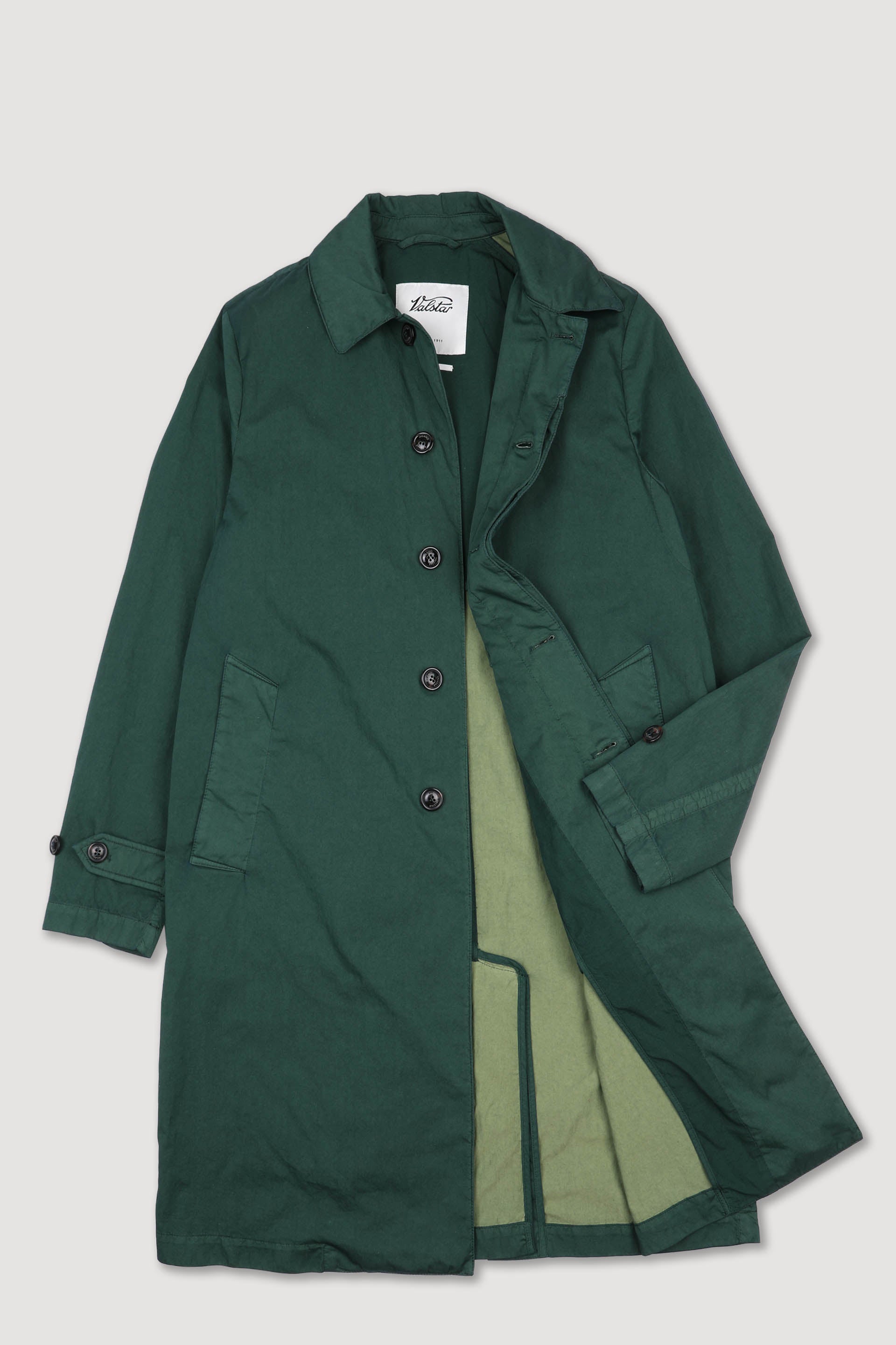 Torino unlined trench coat in cotton-nylon fabric. Green - Conifer
