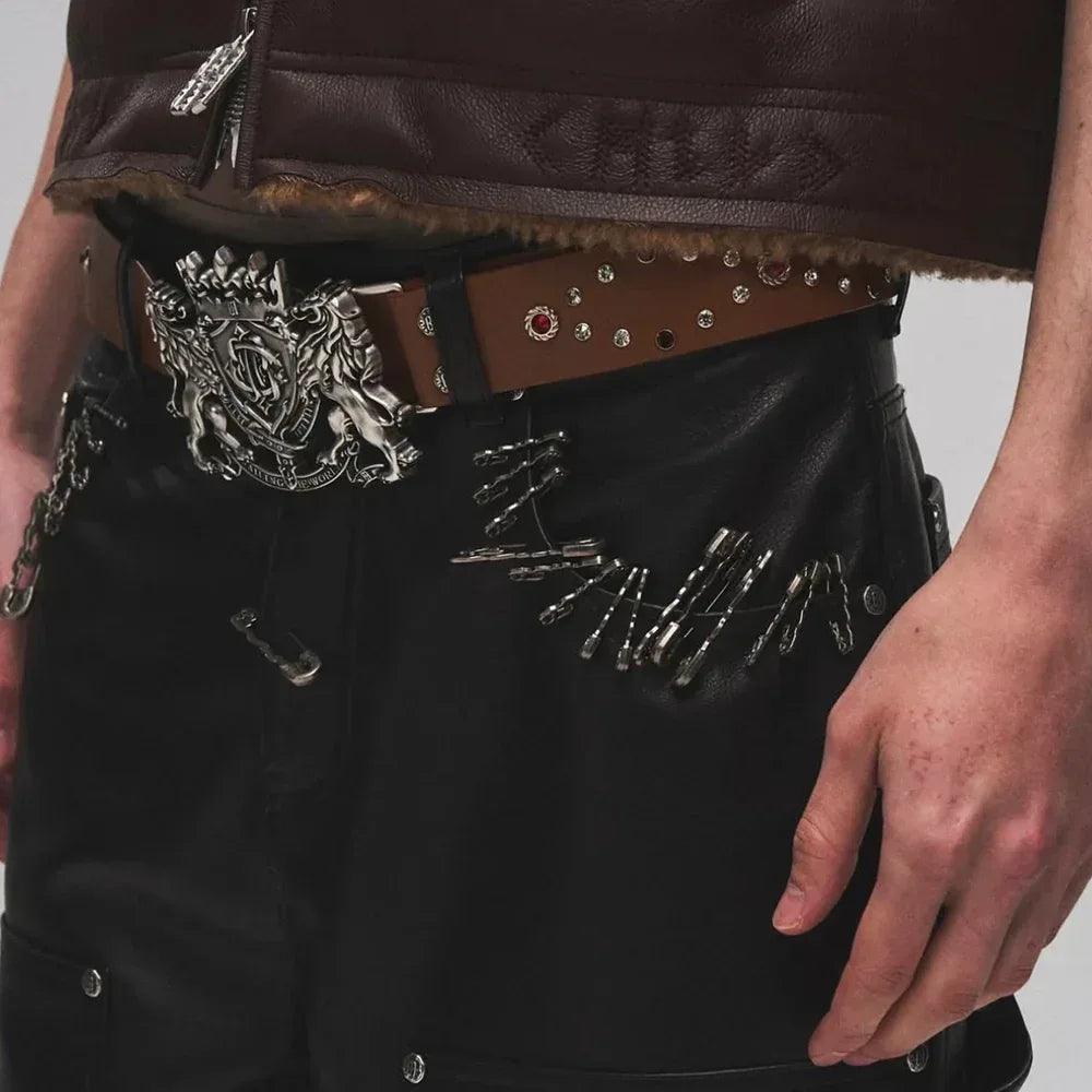 BIRTH OF ROYAL CHILD Product Page -Lion Medal Belt- Brown - VENTURER