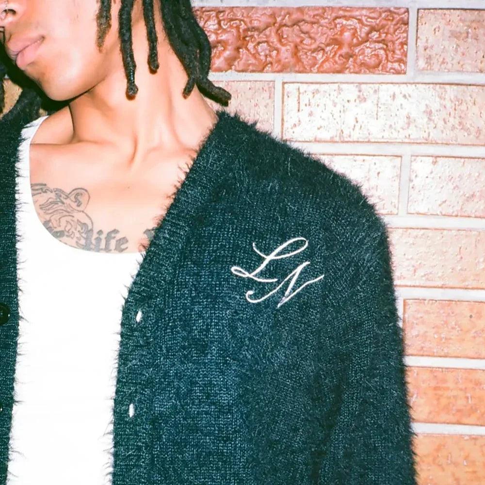 LAST NEST Product Page - Risk Taker Mohair Cardigan - Black - VENTURER