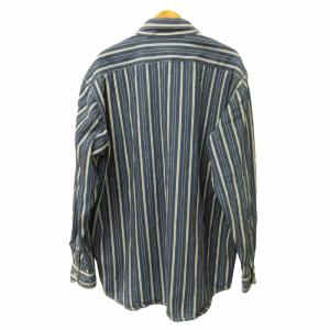 80s old stussy 初期タグ シャツ デニム ストライプ 長袖 ブランドタブ